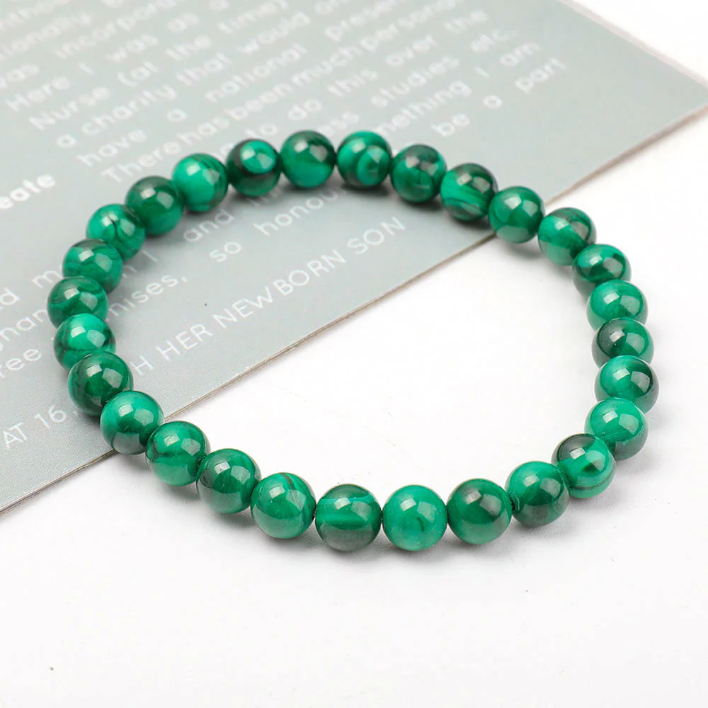 6mm Natural Malachite Healing Bracelet for Protection - Image 3