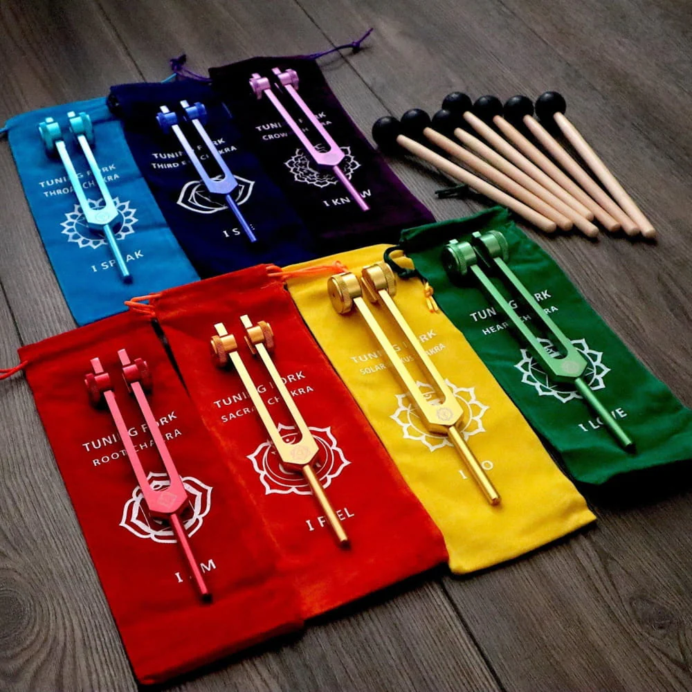 7pc Chakra Tuning Fork Set for Alignment & Sound Therapy - Image 13
