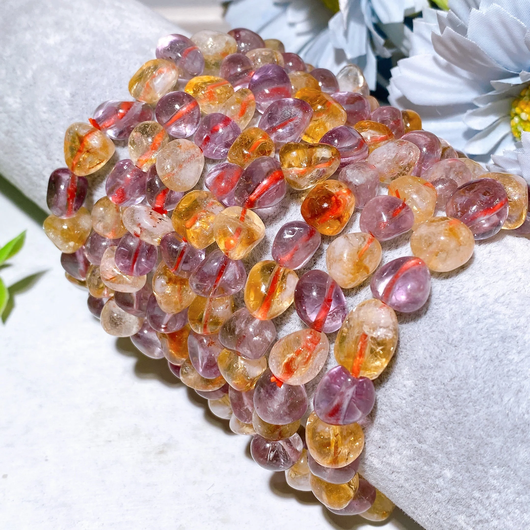 8mm Amethyst Citrine Chip Healing Bracelet for Balance - Image 2
