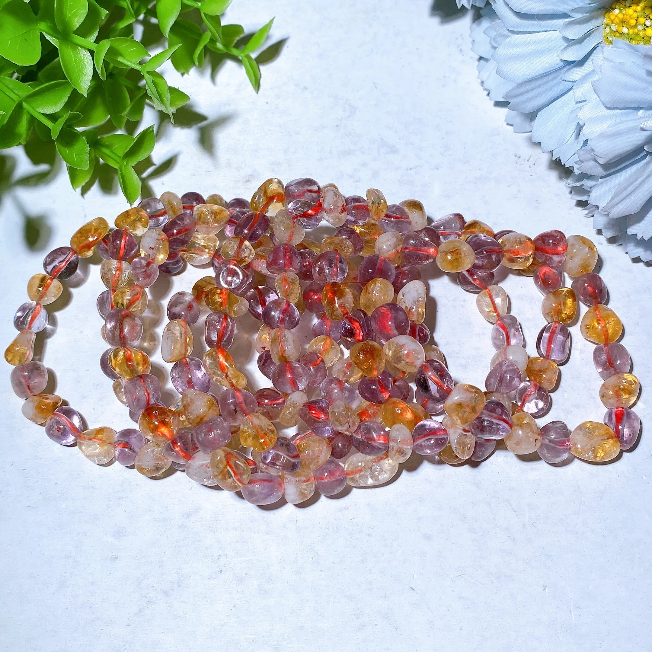8mm Amethyst Citrine Chip Healing Bracelet for Balance - Image 3