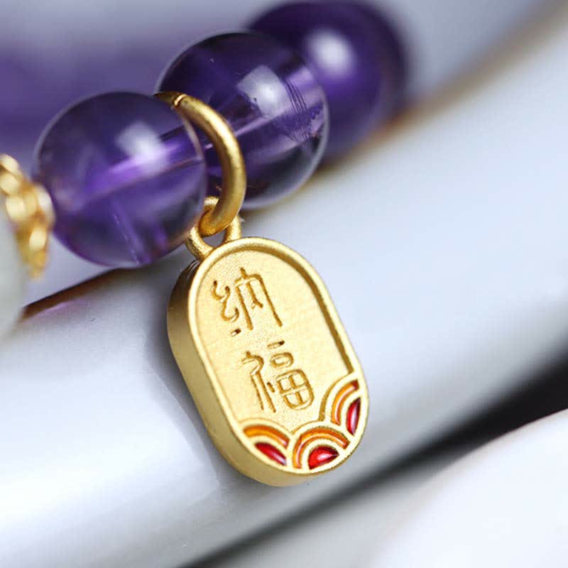 8mm Natural Amethyst Healing Charm Bracelet for Inner Peace - Image 4