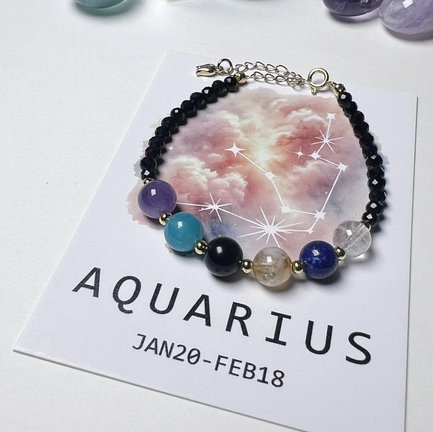 8mm Chinese Zodiac Constellation Crystal Healing Bracelet - Image 10