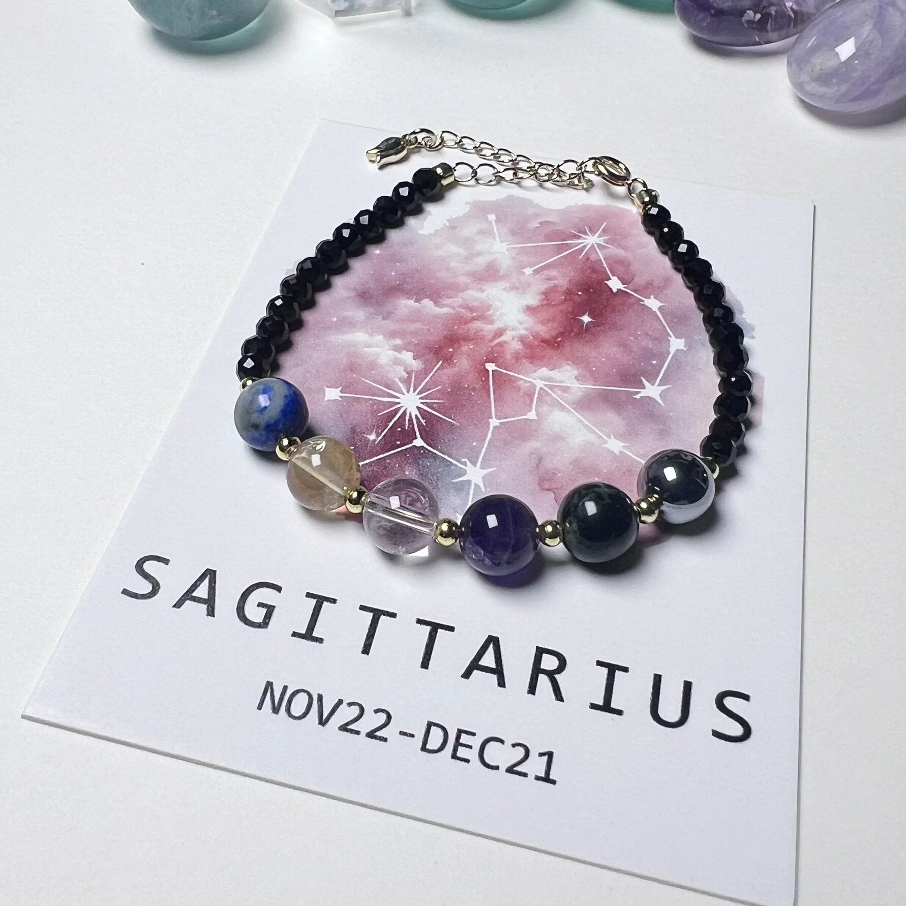 8mm Chinese Zodiac Constellation Crystal Healing Bracelet - Image 3