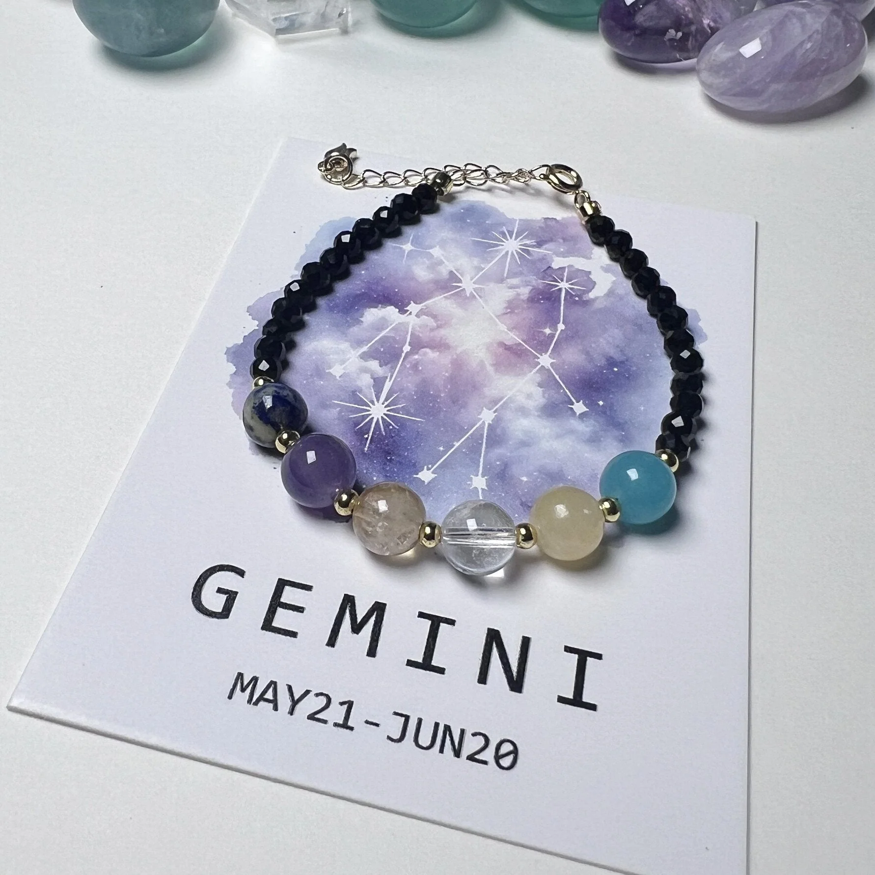 8mm Chinese Zodiac Constellation Crystal Healing Bracelet - Image 5