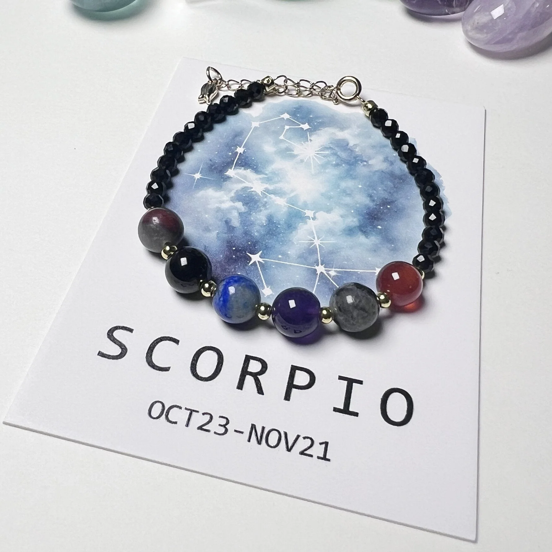 8mm Chinese Zodiac Constellation Crystal Healing Bracelet - Image 6