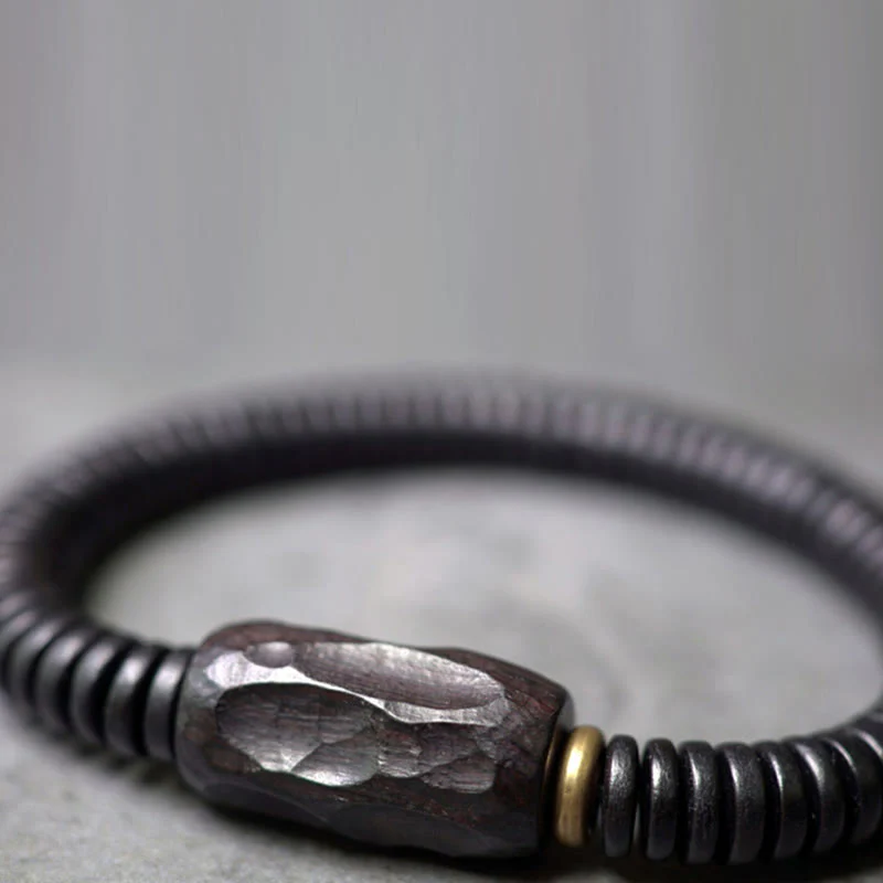 8mm Classic Ebony Wood Holey Balance Bracelet for Grounding - Image 11