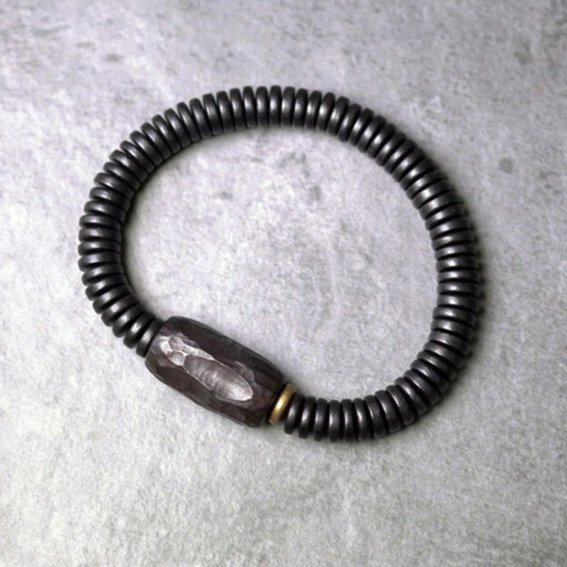 8mm Classic Ebony Wood Holey Balance Bracelet for Grounding - Image 14