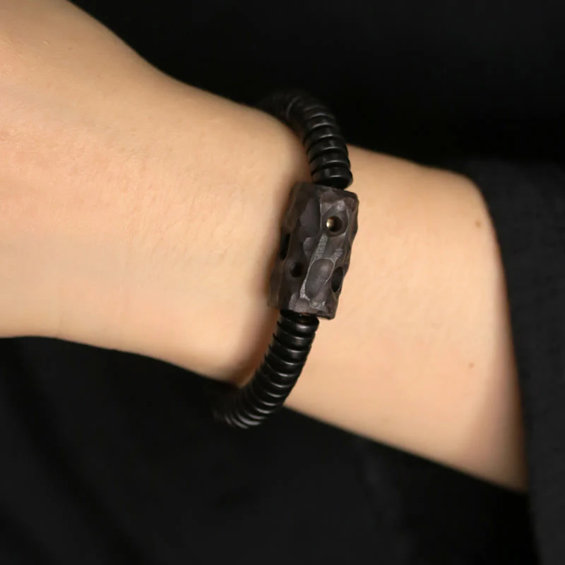 8mm Classic Ebony Wood Holey Balance Bracelet for Grounding - Image 5