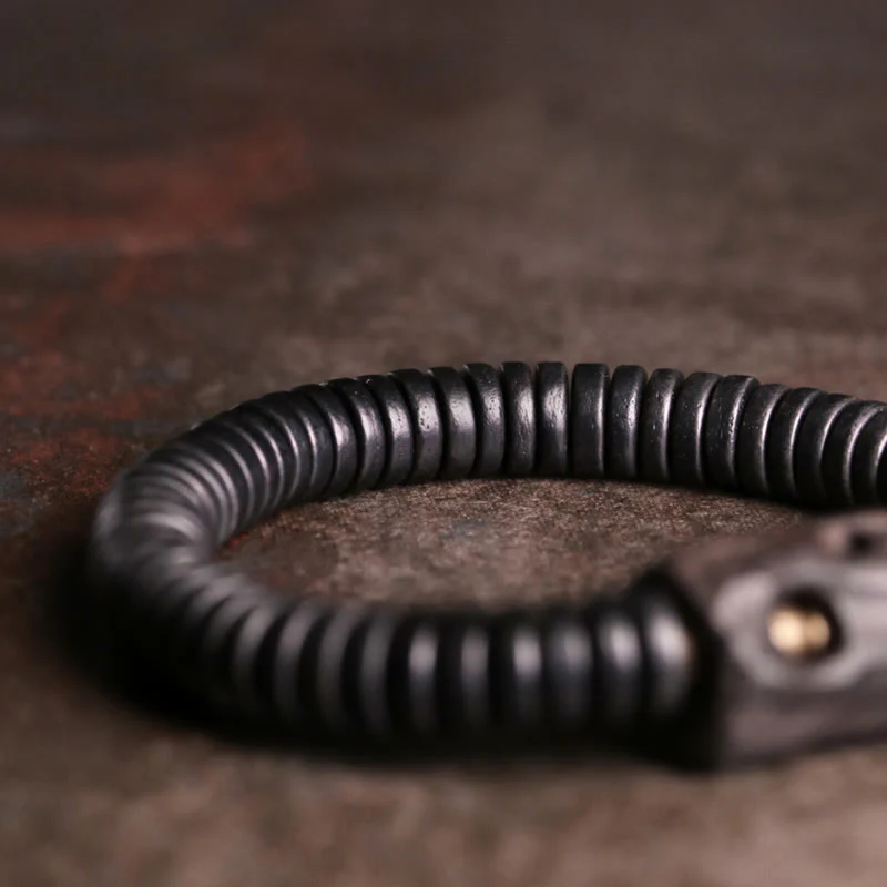 8mm Classic Ebony Wood Holey Balance Bracelet for Grounding - Image 6