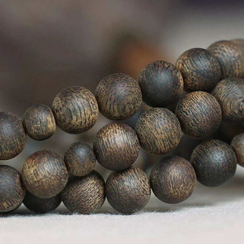 8mm White Qinan Agarwood Wood Mala Bracelet for Peace & Strength - Image 21
