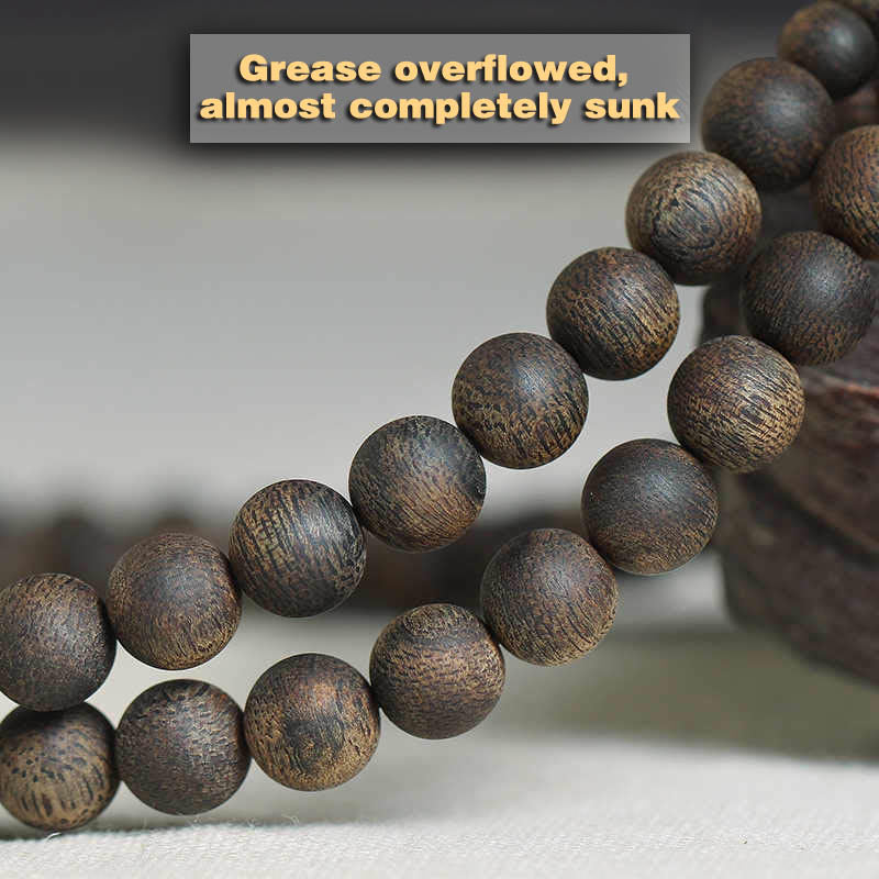 8mm White Qinan Agarwood Wood Mala Bracelet for Peace & Strength - Image 4