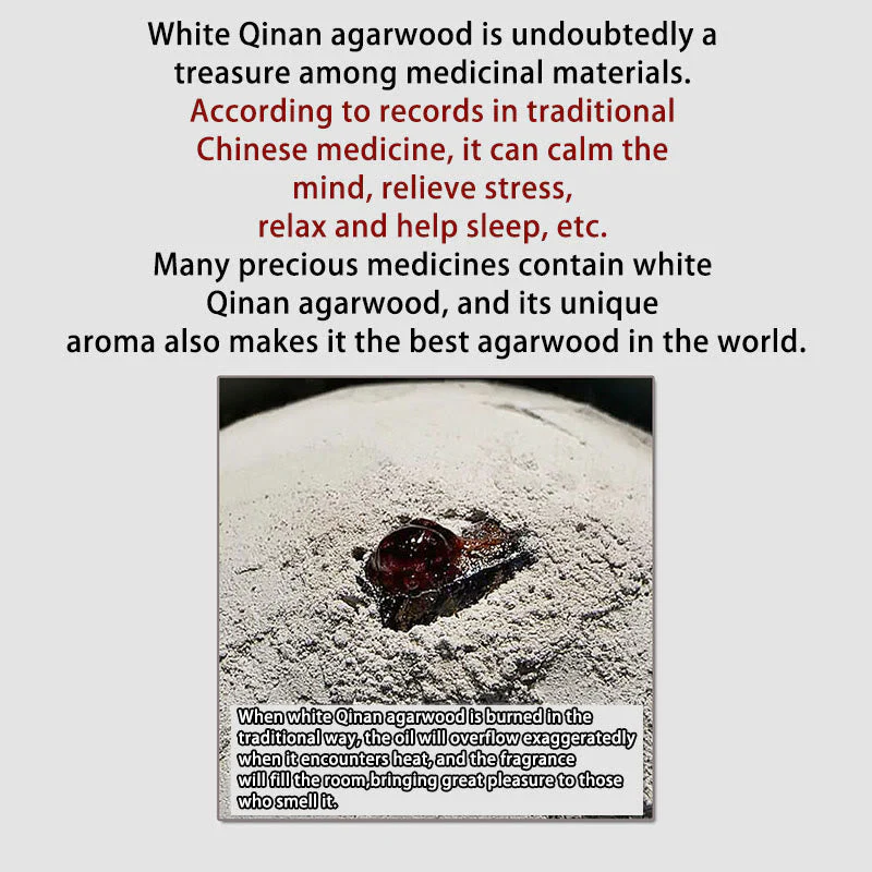 8mm White Qinan Agarwood Wood Mala Bracelet for Peace & Strength - Image 9