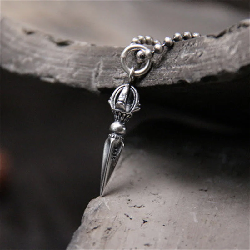 925 Sterling Silver Dorje Vajra Spiritual Power Necklace - Image 3