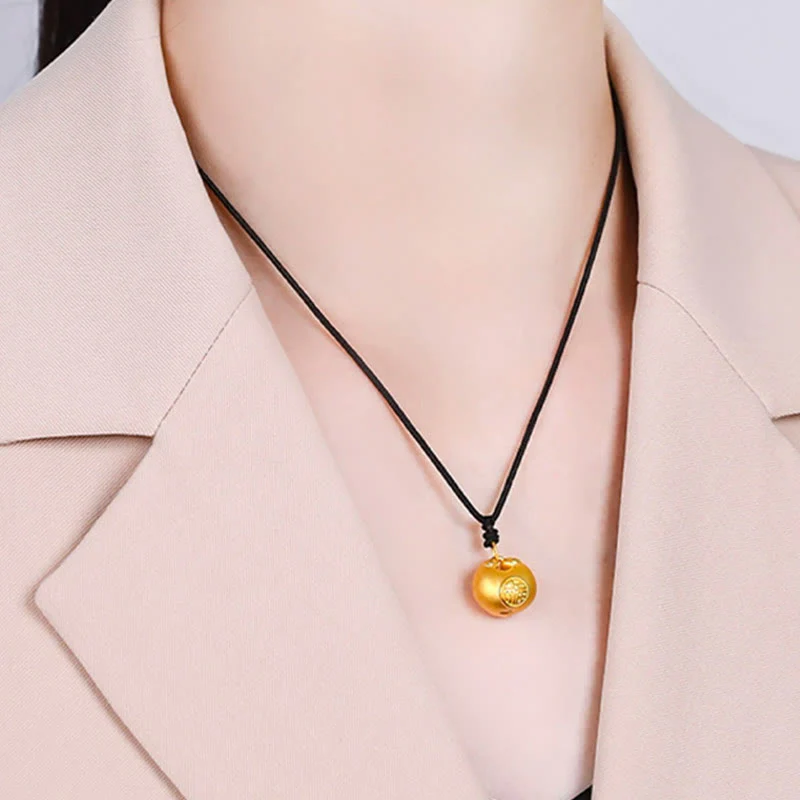 999 Gold Fu Character Spiritual Pendant Necklace - Image 10
