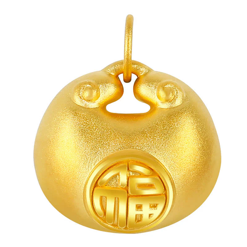 999 Gold Fu Character Spiritual Pendant Necklace - Image 14