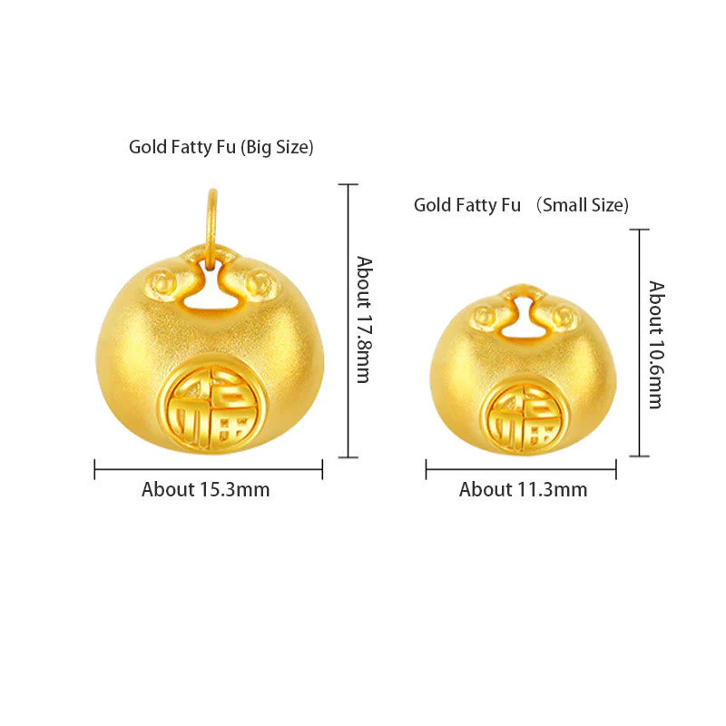 999 Gold Fu Character Spiritual Pendant Necklace - Image 4