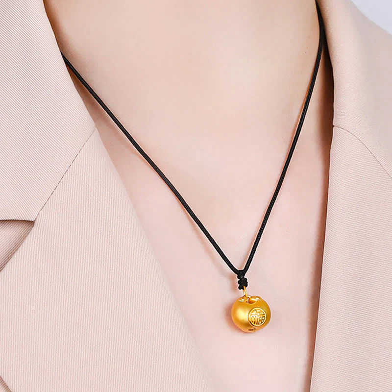 999 Gold Fu Character Spiritual Pendant Necklace - Image 7