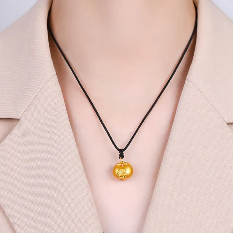 999 Gold Fu Character Spiritual Pendant Necklace - Image 8