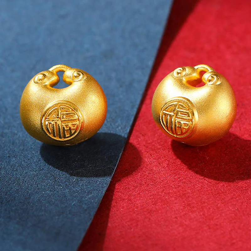 999 Gold Fu Character Spiritual Pendant Necklace - Image 9
