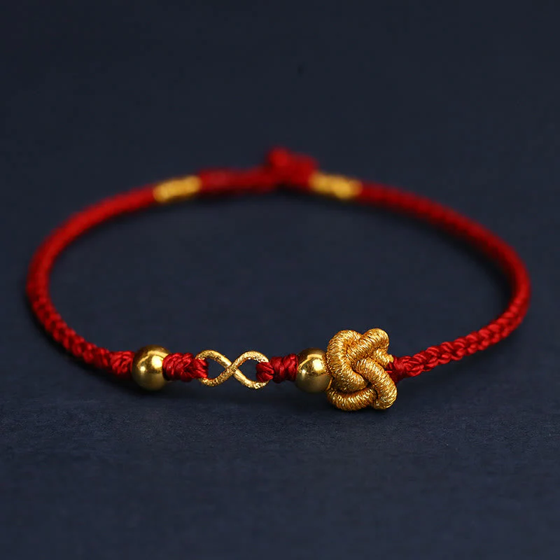 999 Gold Mobius Infinite Love Red String Protection Bracelet - Image 12