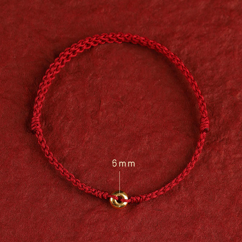999 Gold Peace Buckle Red String Bracelet for Protection & Luck - Image 13