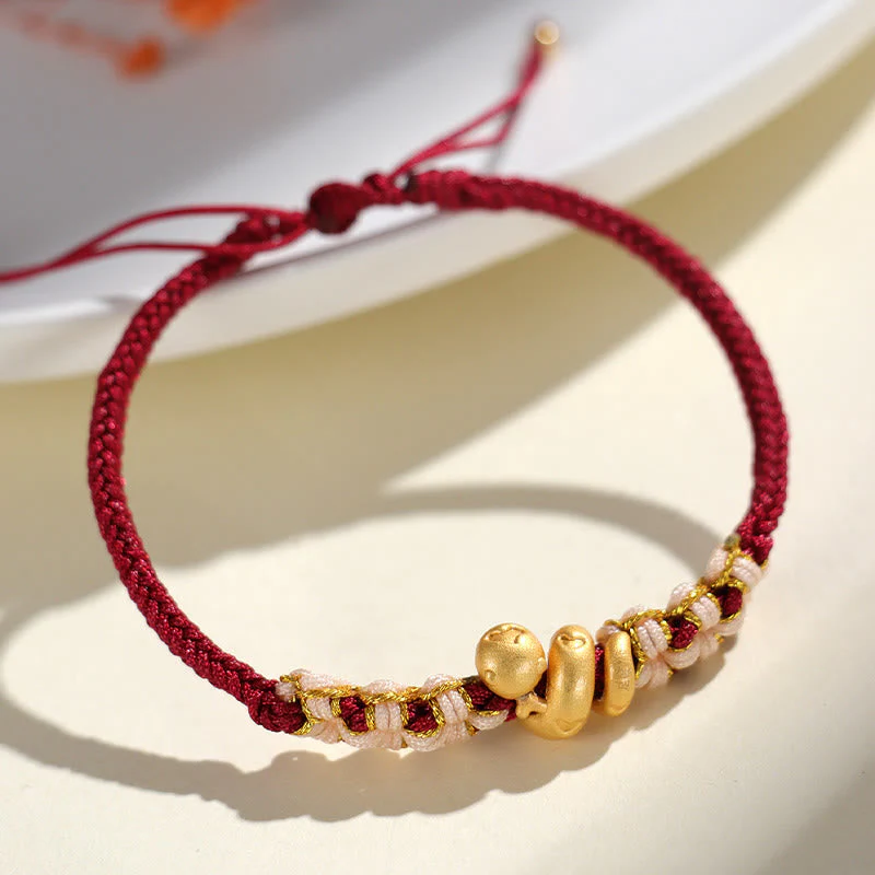 999 Sterling Silver Red String Year of the Snake Luck Bracelet - Image 9
