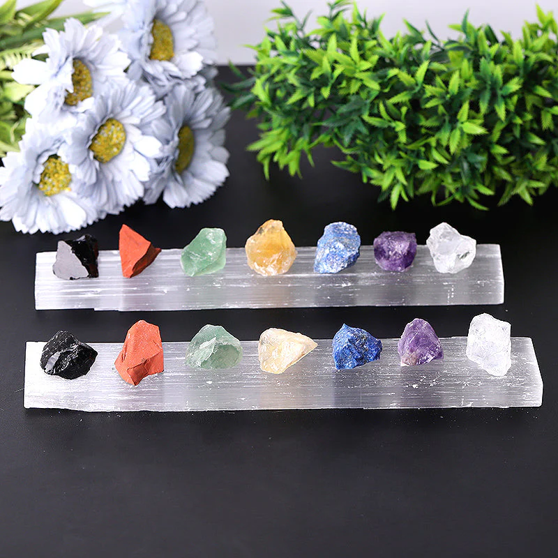 9" Chakra Selenite Crystal Wand for Meditation & Spiritual Healing