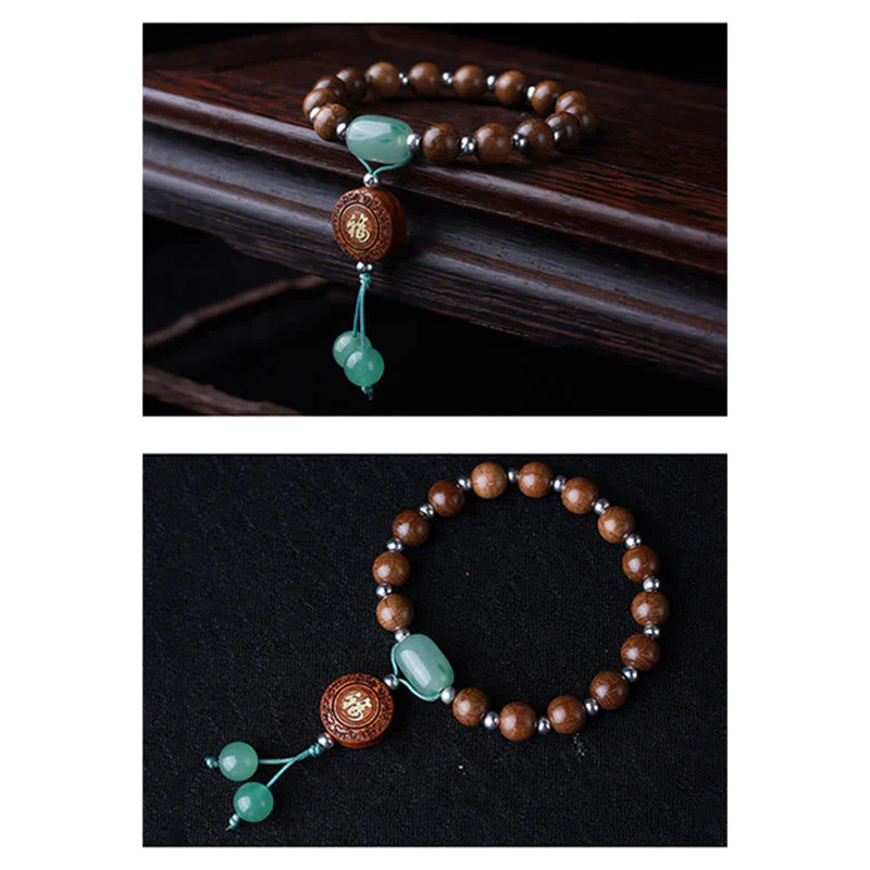 8mm Abelia Biflora Wood Om Mani Padme Hum Bracelet Protection - Image 6