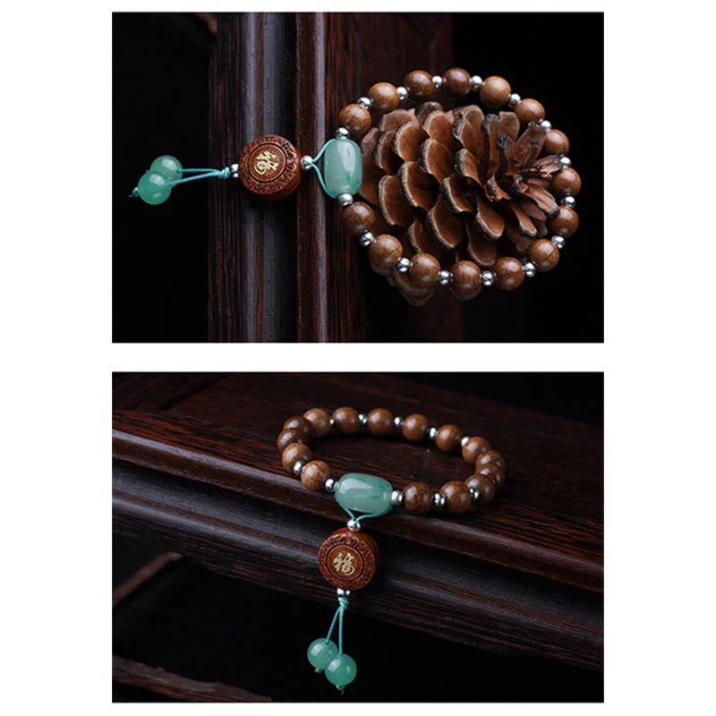 8mm Abelia Biflora Wood Om Mani Padme Hum Bracelet Protection - Image 7