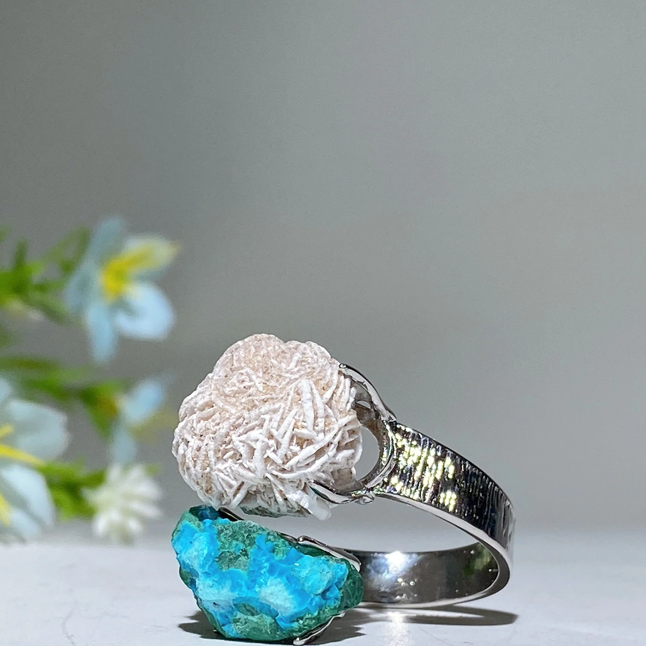 Adjustable Double Raw Crystal Stone Spiritual Ring Healing Energy - Image 15