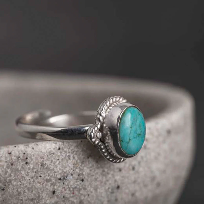 Adjustable Turquoise Ring 925 Sterling Silver Wisdom - Image 17