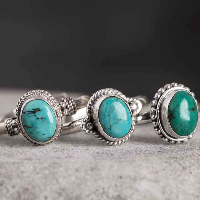 Adjustable Turquoise Ring 925 Sterling Silver Wisdom - Image 2