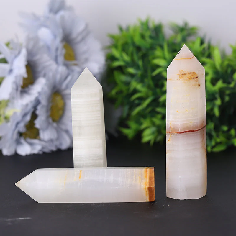 Natural Afghan White Jade Crystal Tower 3-4 Inches Healing - Image 3