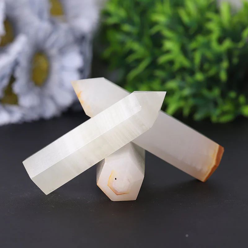Natural Afghan White Jade Crystal Tower 3-4 Inches Healing - Image 4