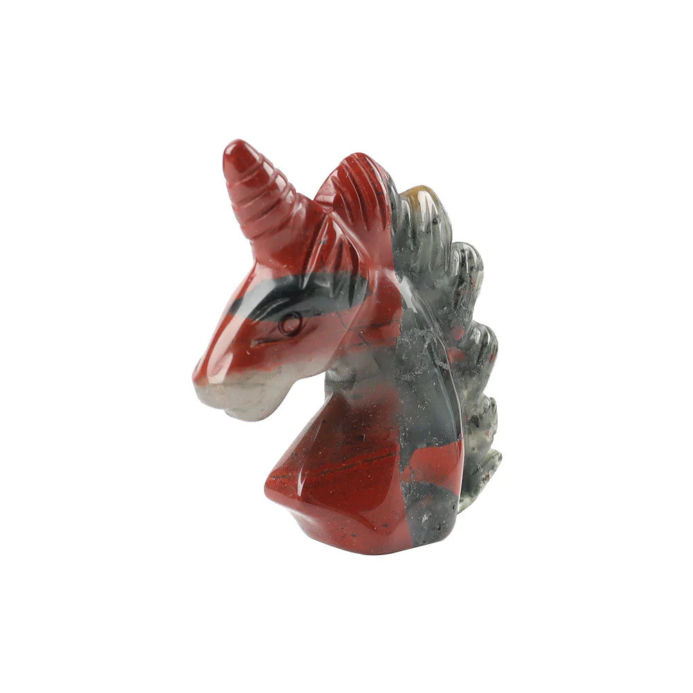 African Bloodstone Crystal Unicorn Carving 2-inch - Image 3