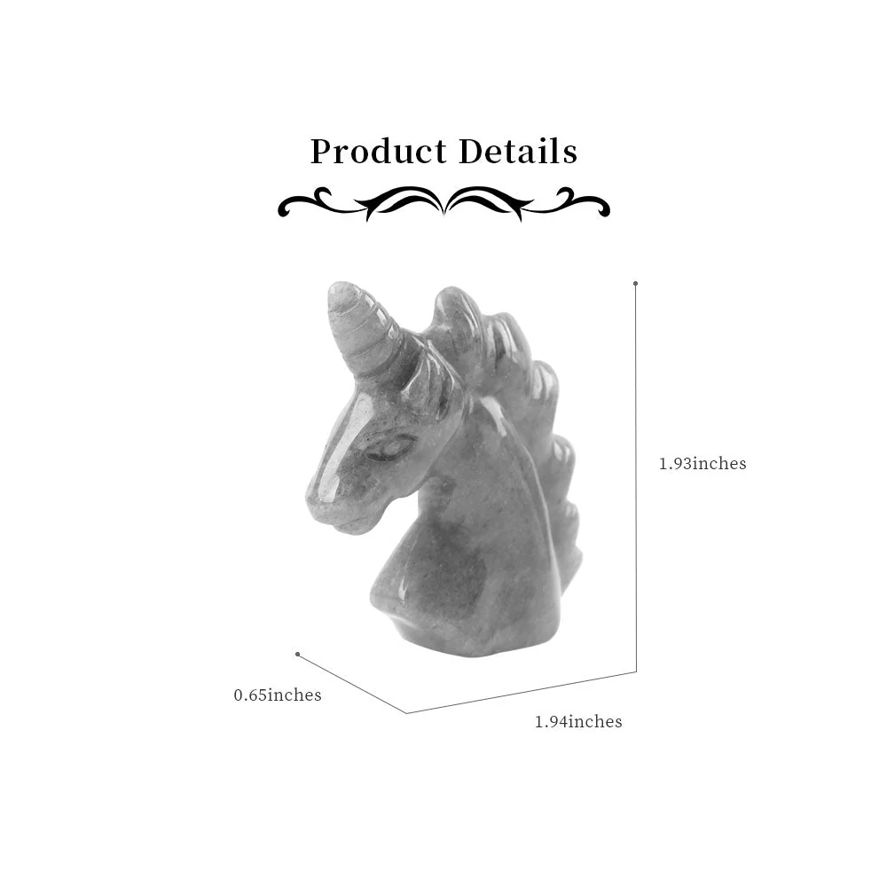 African Bloodstone Crystal Unicorn Carving 2-inch - Image 6