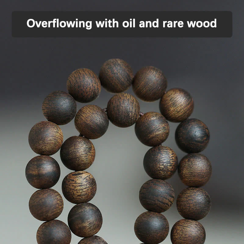 7mm Agarwood Mala Bracelet for Peace & Strength - Image 3