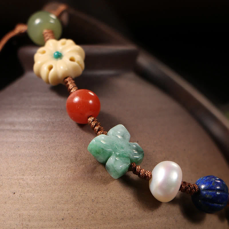 Agarwood Balance & Luck Bracelet with Lazurite and Hetian Jade - Image 3