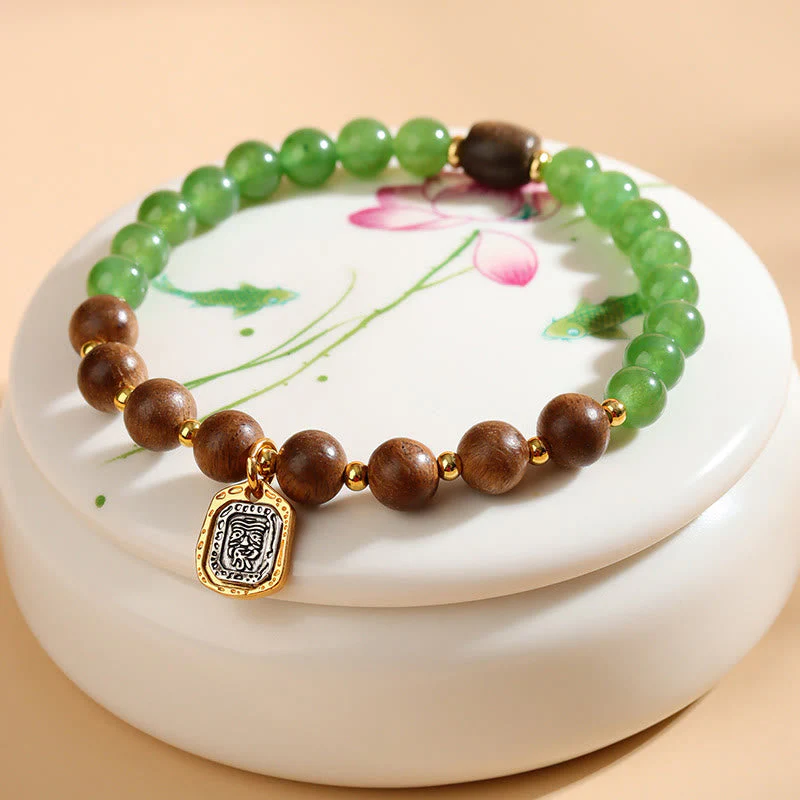 7mm Agarwood Green Chalcedony Zakiram Wealth Bracelet - Image 4
