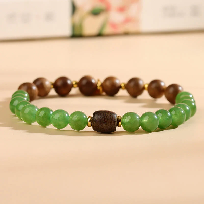 7mm Agarwood Green Chalcedony Zakiram Wealth Bracelet - Image 5