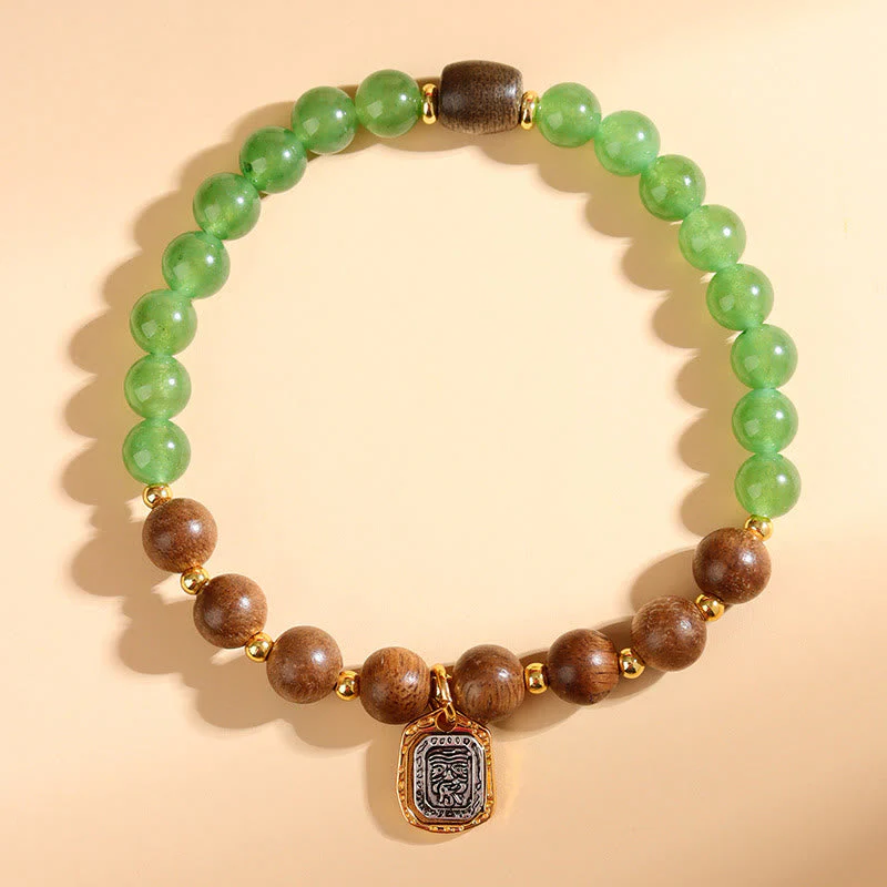 7mm Agarwood Green Chalcedony Zakiram Wealth Bracelet - Image 7