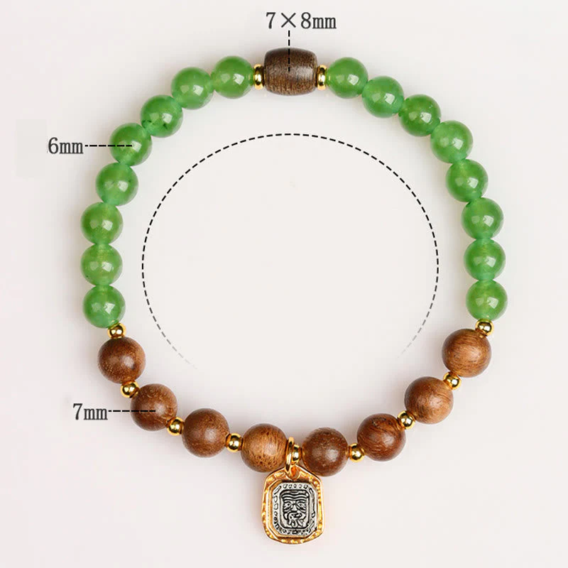 7mm Agarwood Green Chalcedony Zakiram Wealth Bracelet - Image 8