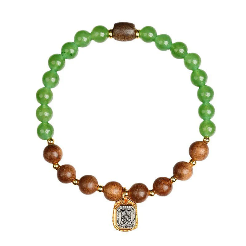 7mm Agarwood Green Chalcedony Zakiram Wealth Bracelet - Image 9