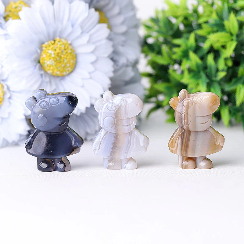 2 inch Agate Pig Crystal Animal Carving for Balance - Image 4