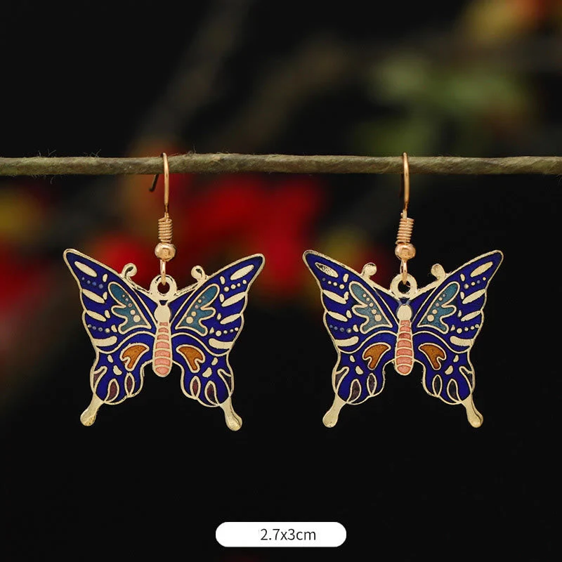 Alloy Copper Lotus Butterfly Drop Earrings for Spiritual Enlightenment - Image 13