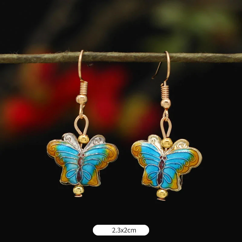Alloy Copper Lotus Butterfly Drop Earrings for Spiritual Enlightenment - Image 18