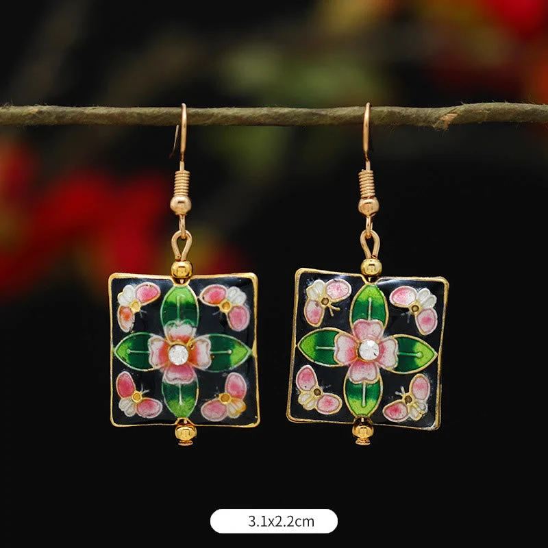 Alloy Copper Lotus Butterfly Drop Earrings for Spiritual Enlightenment - Image 24
