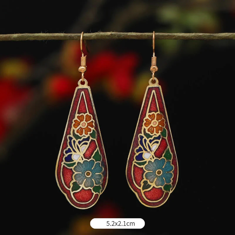 Alloy Copper Lotus Butterfly Drop Earrings for Spiritual Enlightenment - Image 7