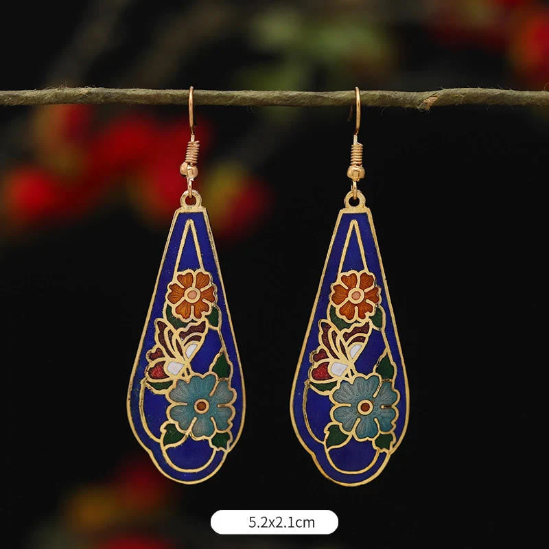 Alloy Copper Lotus Butterfly Drop Earrings for Spiritual Enlightenment - Image 8