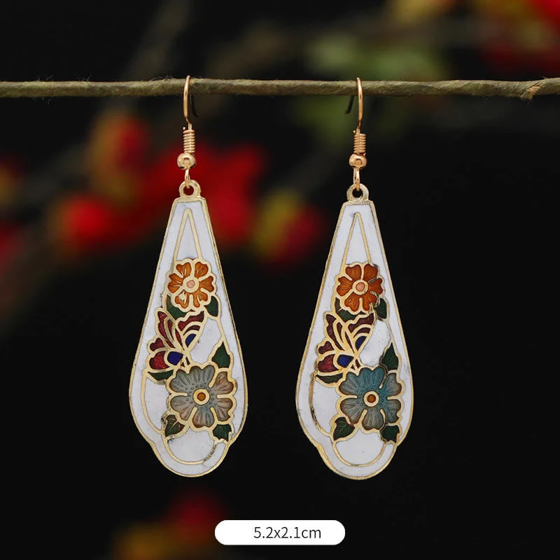 Alloy Copper Lotus Butterfly Drop Earrings for Spiritual Enlightenment - Image 9